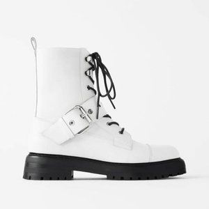 White Combat Boots